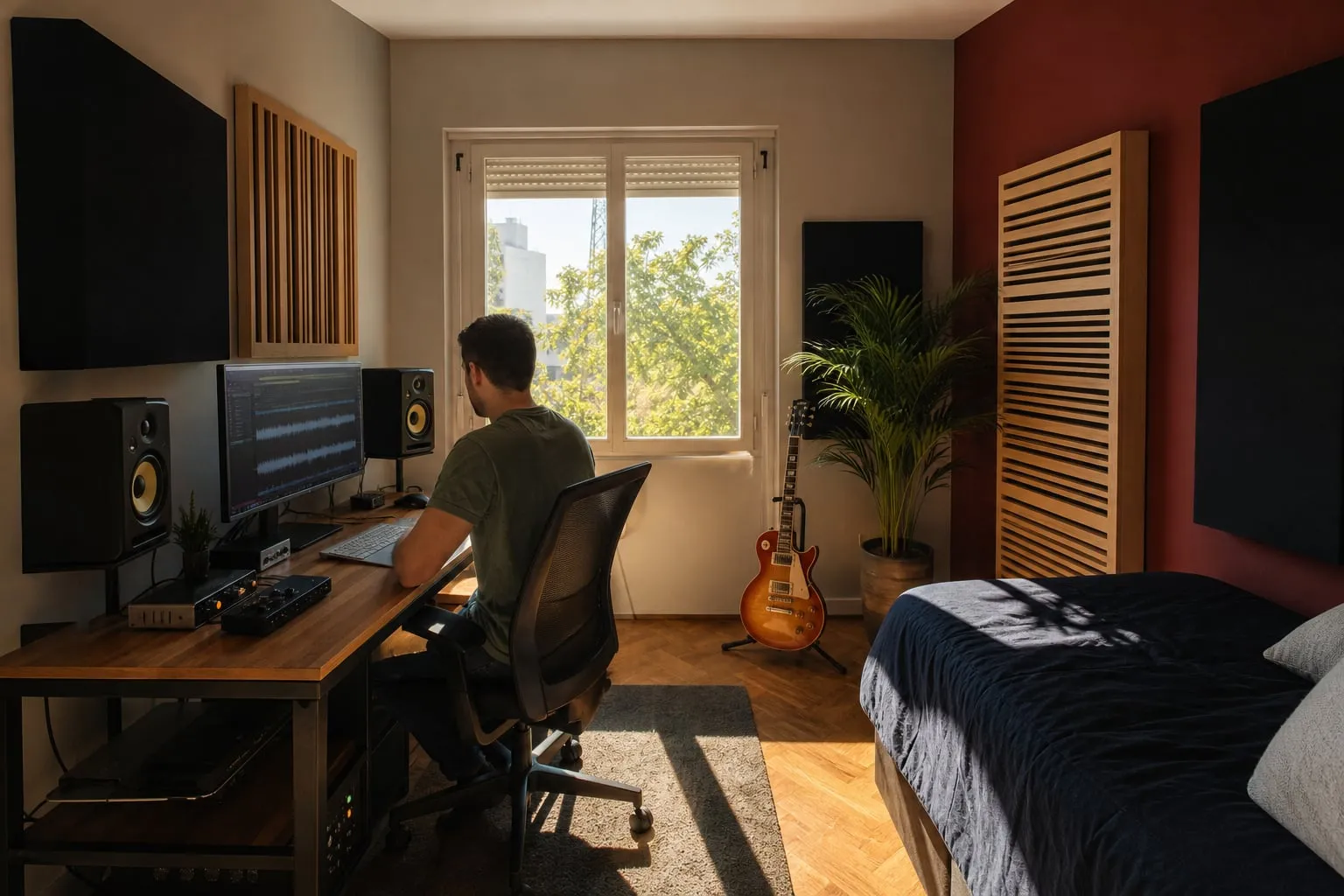 Como tratar acusticamente um quarto pequeno sem desperdício