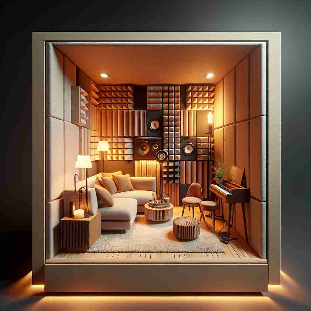 An image illustrating Tratamento Acústico de Quarto Pequeno